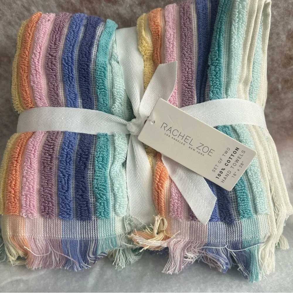 Rachel Zoe Multicolor Cotton Hand Towels Set